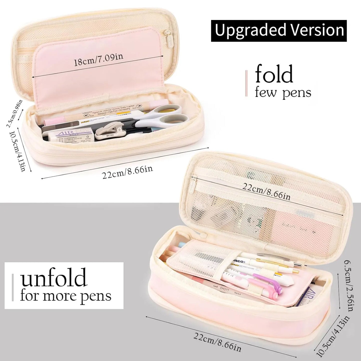Kawaii Pencil Case Deformable Large Capacity Multi-Compartment Pen Pouch Desk Organizer School Supplies Cute Korean Stationery