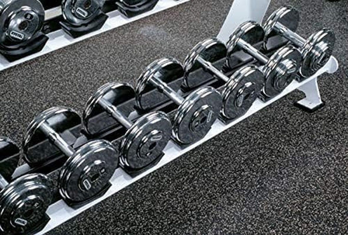 3/8In (9Mm) Thick 10% Grey 4' X 12' Heavy Duty Rubber Rolls, Protective Exercise Mats, Home Gym Rubber Flooring