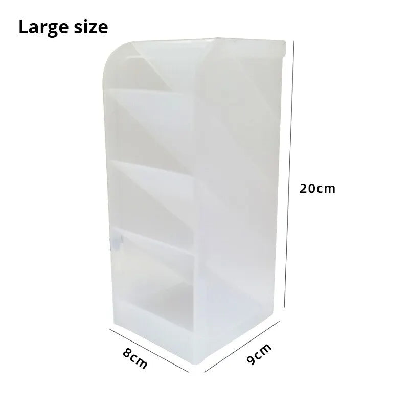 1Pc White/Black Transparent Multifunctional Large Capacity Desktop Stationery Pencil Storage Box