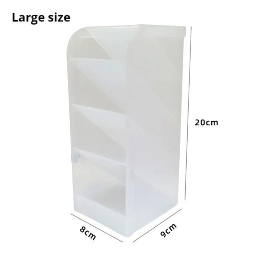 1Pc White/Black Transparent Multifunctional Large Capacity Desktop Stationery Pencil Storage Box
