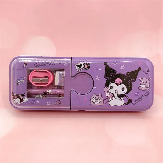 Cartoon Stationery Pen Box Melody Kuromi Hello Kitty Cinnamoroll Pochacco Pencil Box Kids Stationery Pencil Box Wholesale