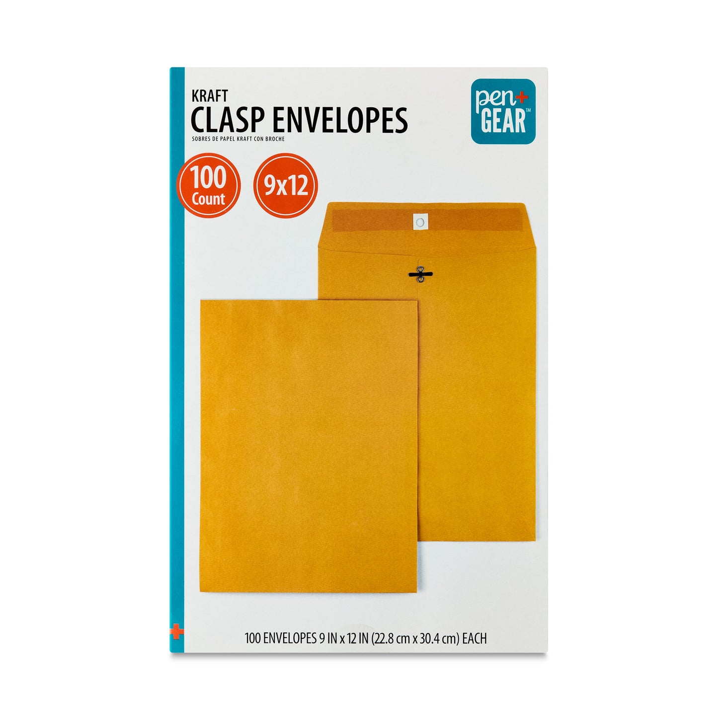 (4 Pack)  Kraft Clasp Envelopes, 9 in X 12 In, 100 Count