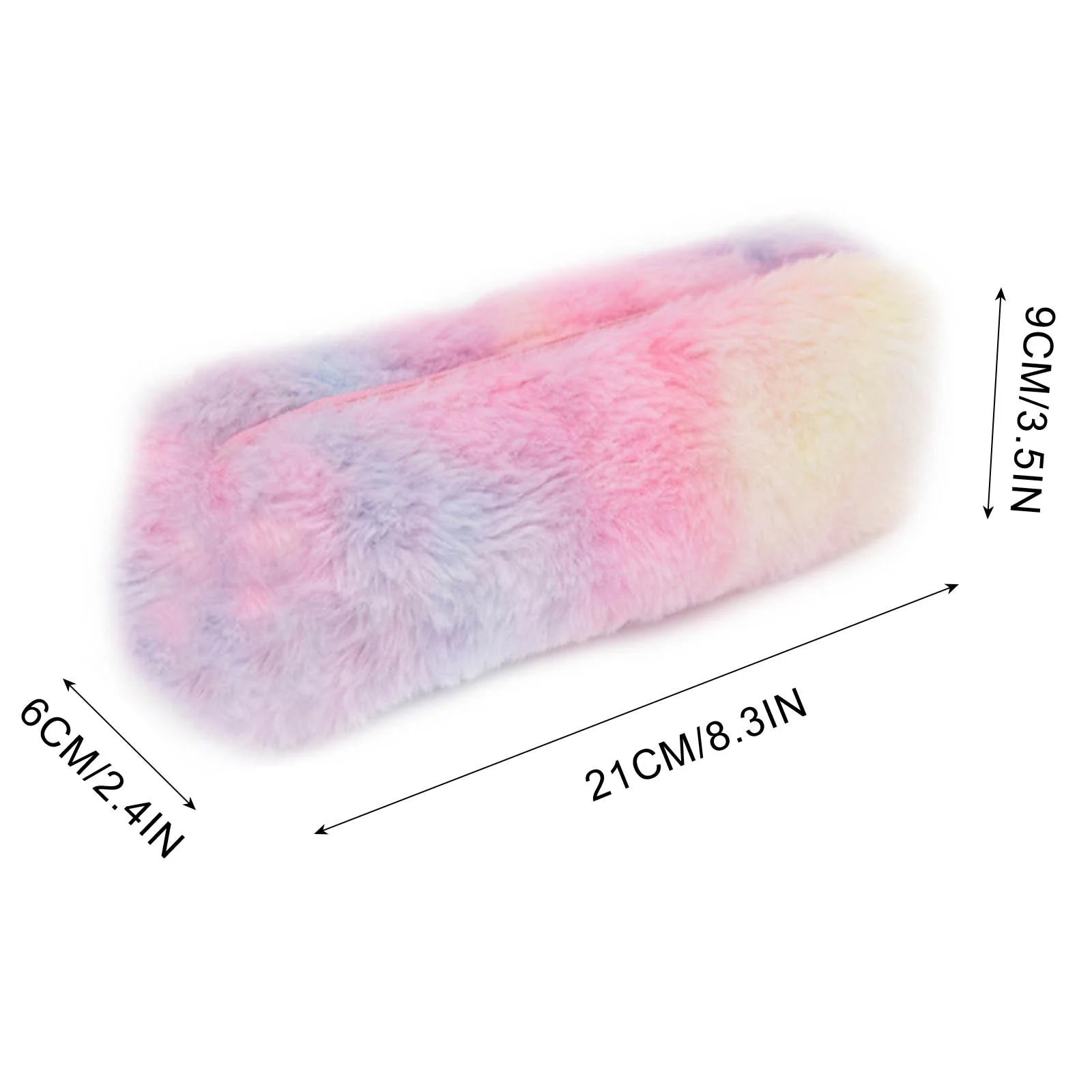 Back to Supplies, Gradient Bag Pouch Capacity Pencil Case Zipper Stationery Fleecy Hairball Large Office & Stationery Pencil Box,Pencil Case Bag