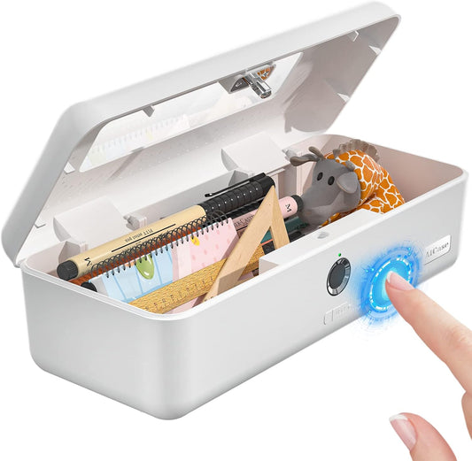 Biometric Fingerprint Storage Box Money Jewelry Safe Multifunction Cash Office College School Gift for Adults Teens Girls Boys
