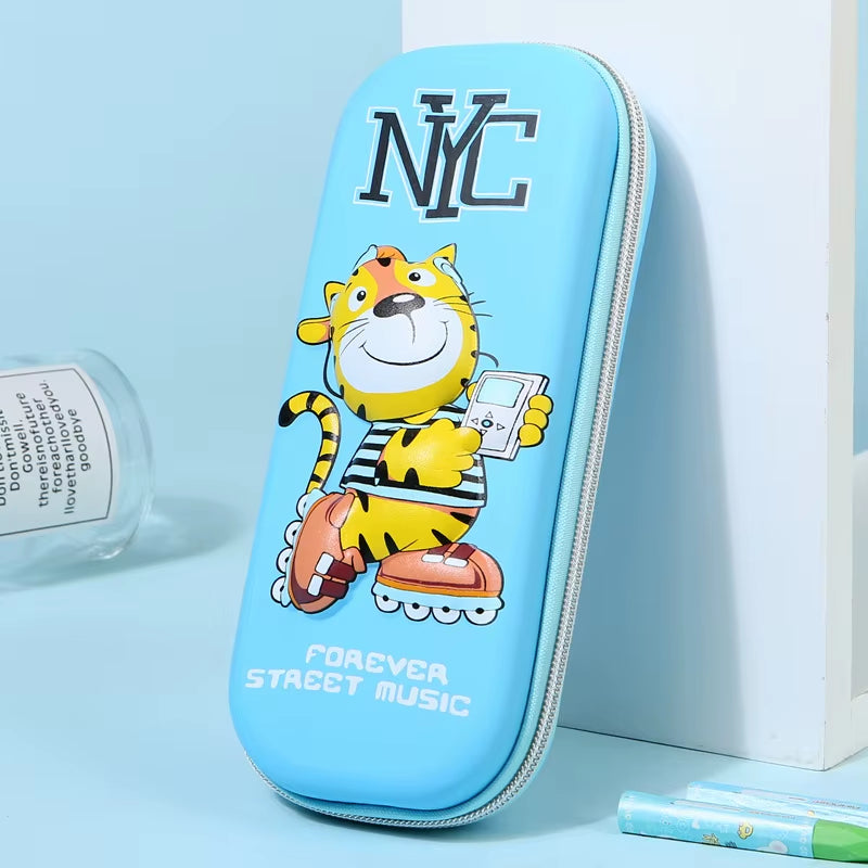 3D Pencil Case Cute Stationery Box EVA Pencil Box Cartoon Animal Pen Case Girls Pencil Case Children School Supplies Storage Box