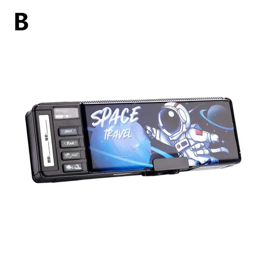 Student Multifunctional Double-Layer Stationery Box Case Pencil Student School Accessories Stationery Double-Layer Computer B7X9