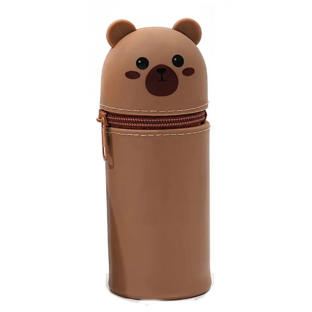 With Zipper Silicone Pencil Case Cartoon Silicone Animal Shape Pen Pouch Desk Organizer Stationery Stationery Storage Bag