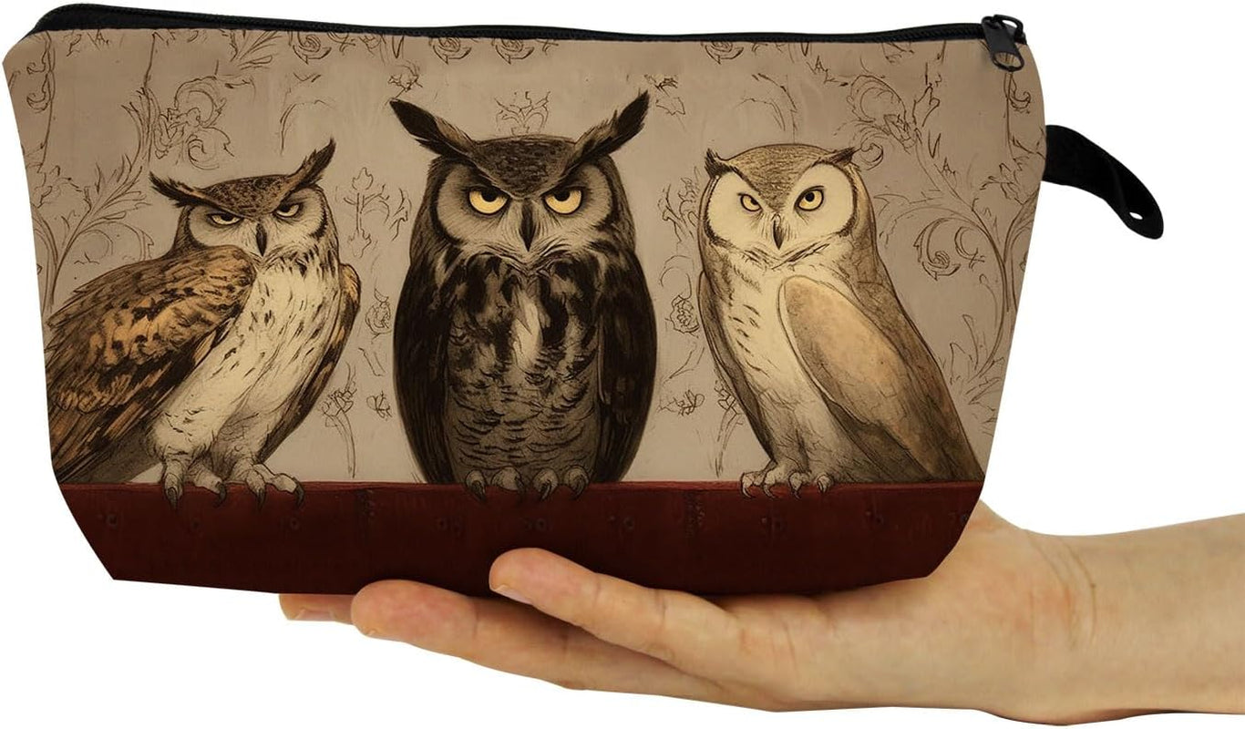 Owl Gift Owls Makeup Bag Cute Small Organizer Bag with Zipper Owl Print Cosmetic Bag Birthday Gifts for Owl Lovers Women Sisters Friends