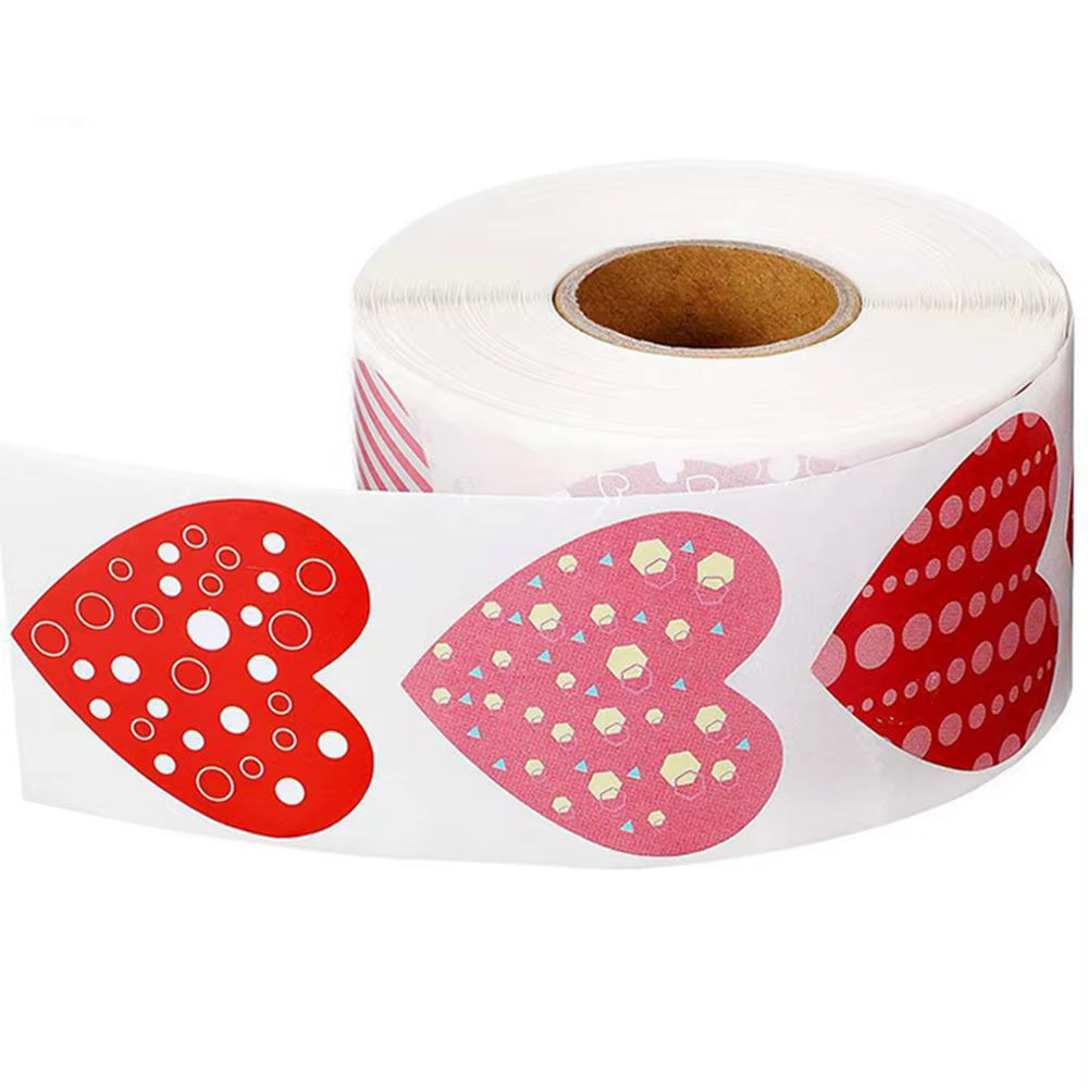 50-500Pcs Heart Shaped Label Sticker Scrapbooking Gift Packaging Seal Birthday Party Wedding Supply Stationery Sticker 1Inch