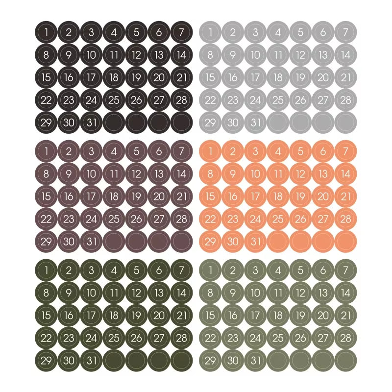 round Number Sticker 365 Daily Days Stickers for 2024 Full Year Diary Journal Supplies Planner Decorative Stationery
