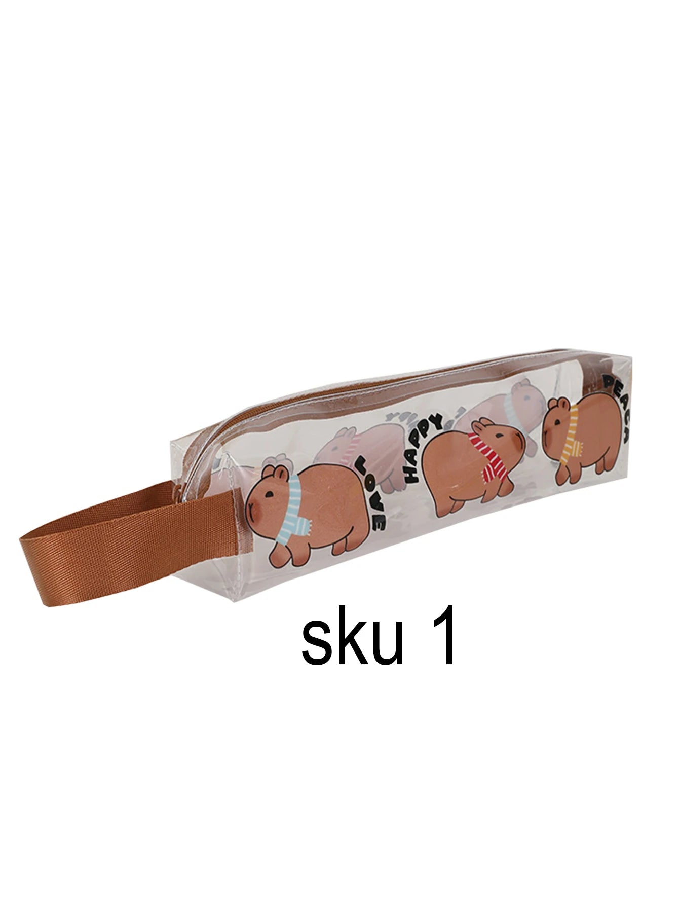1 Animal Pattern Transparent Pencil Case, Beautiful and Cute Large-Capacity Study Stationery Storage Bag,Fashion Stationery Gift