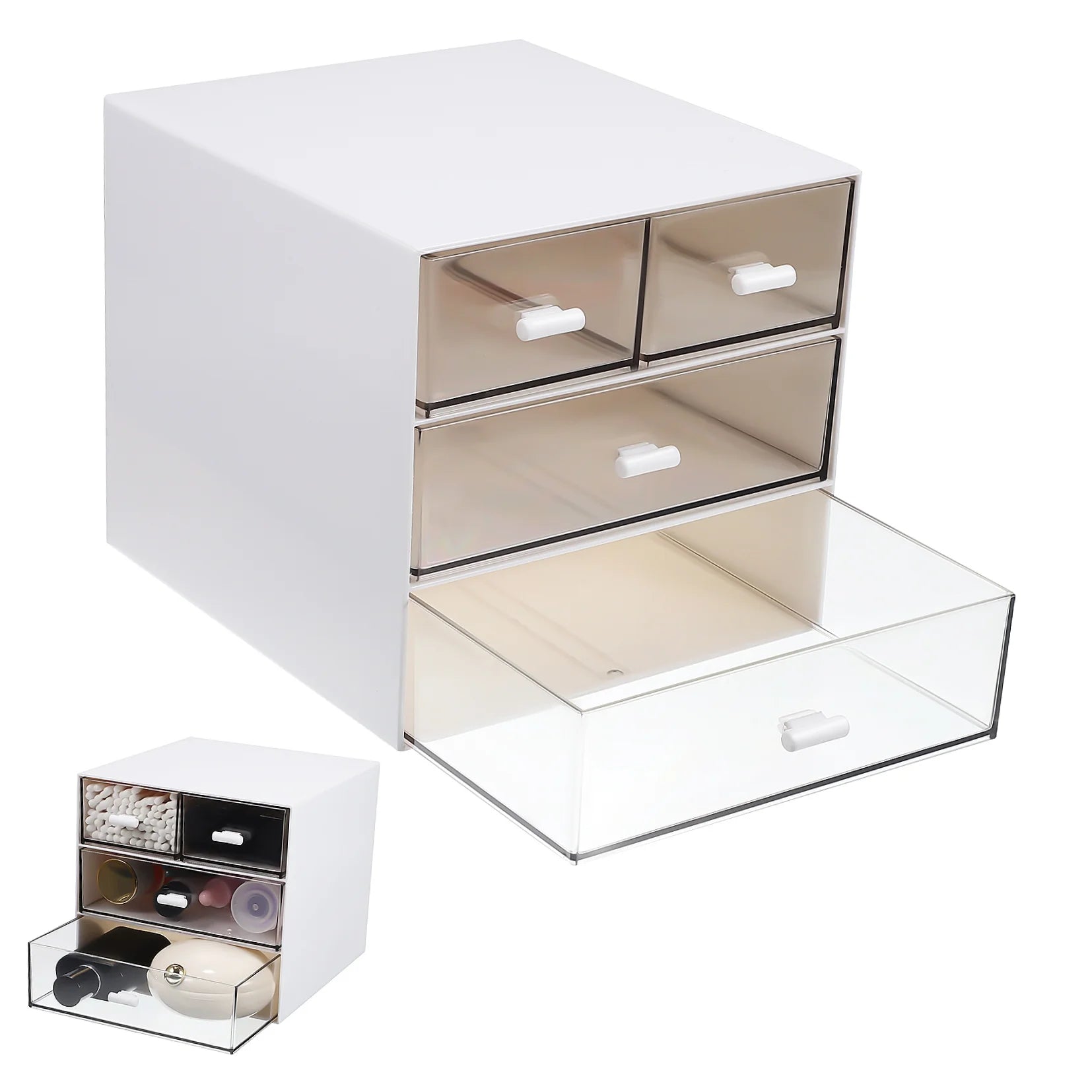 1Pcs Multi-Functional Desktop Organizer ABS Material for Desk Accessories 6.48X6.01X5.70In