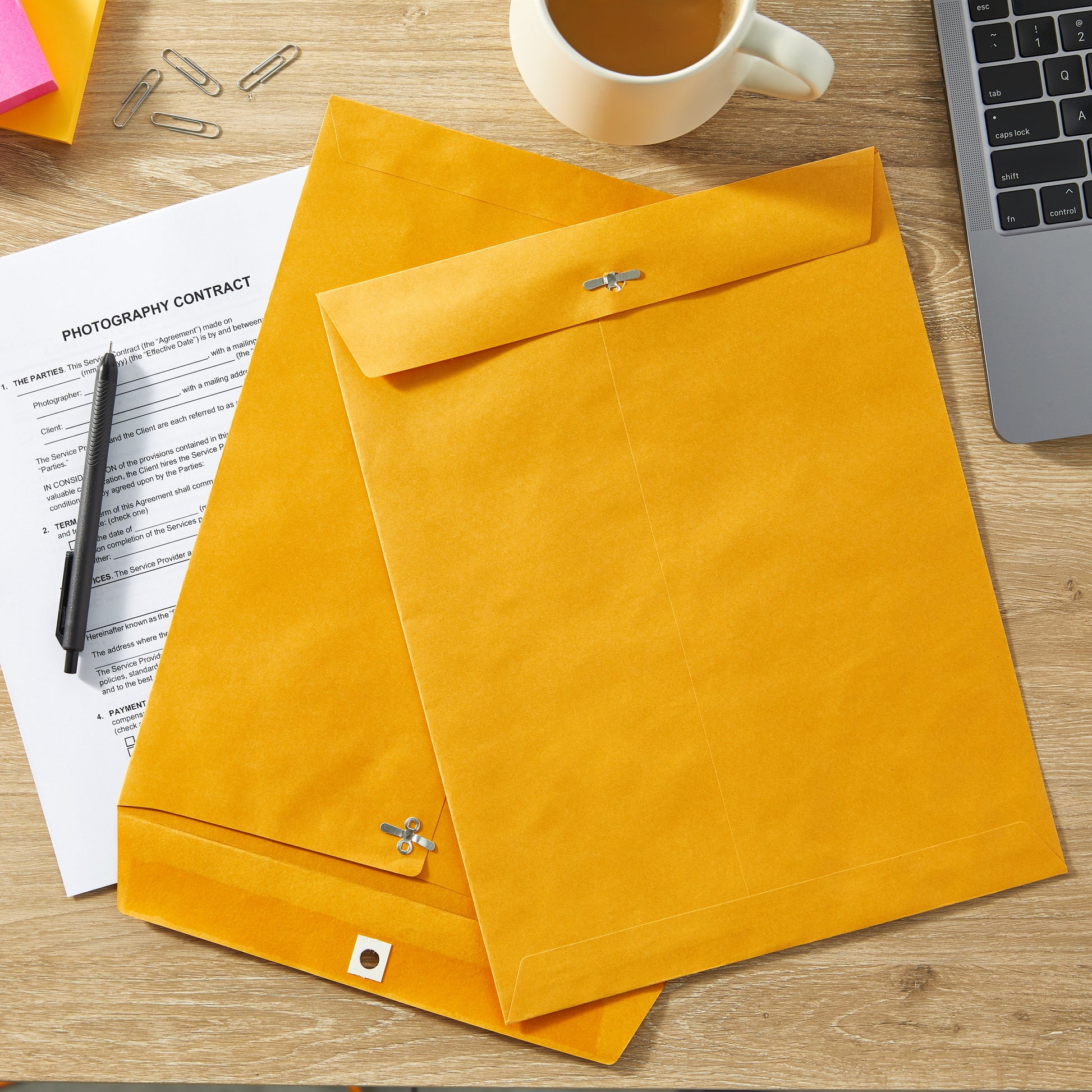 (4 Pack)  Kraft Clasp Envelopes, 10 in X 13 In, 6 Count
