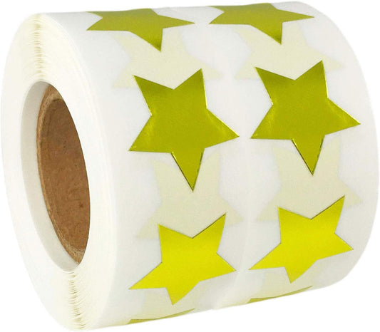 (1000PCS | 3/4 Inch) Metallic Gold Star Stickers - School Mini Reward Star Stickers - Glitter Foil Stars Self Adhesive Labels - Teacher Supplies - Christmas Decor Scrapbooking Decals