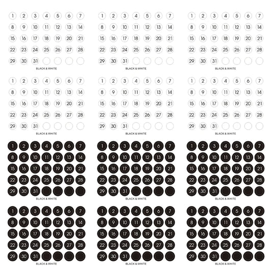 round Number Sticker 365 Daily Days Stickers for 2024 Full Year Diary Journal Supplies Planner Decorative Stationery