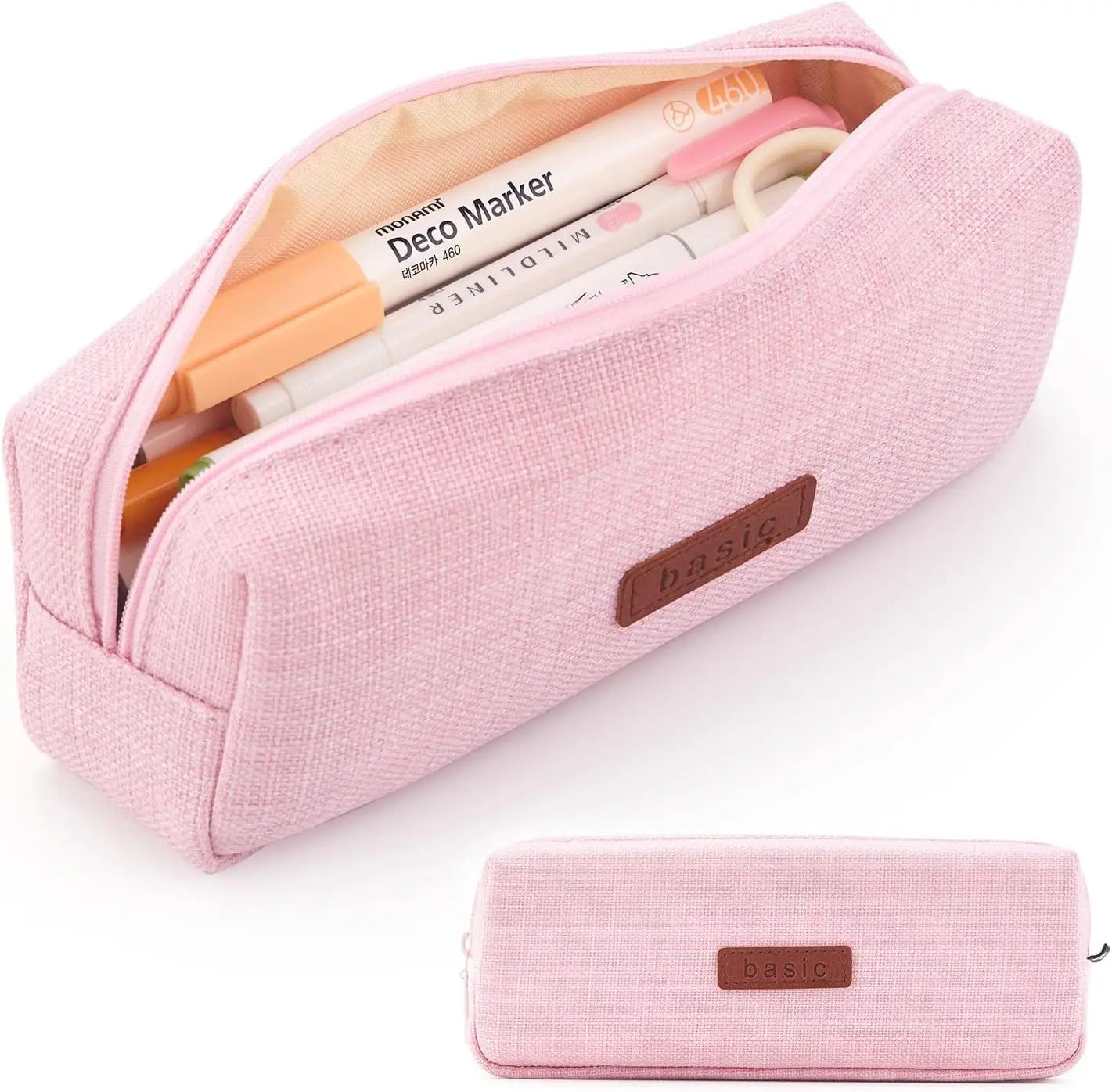 Canvas Pencil Case Student Pouch Coin Cosmetic Bag Office Stationery Organizer for Teen Girl Boy School Supplies
