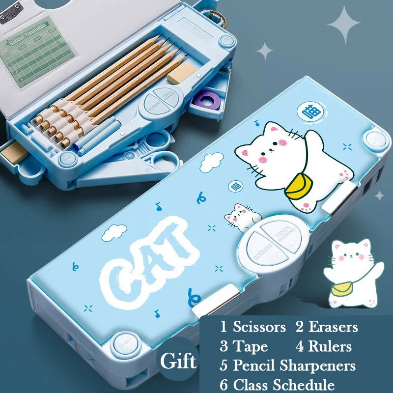 Kawaii Pencil Cases Multifunction Cute Pen Box Back to School Office Supplies for Girl Japanese Korean Storage Bag Stationery