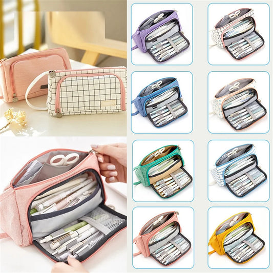 Big Capacity Pencil Pen Case Bag Pouch Holder for Middle High School Office College Girl Adult Large Storage, Boys Girls Back to School Supplies Sale