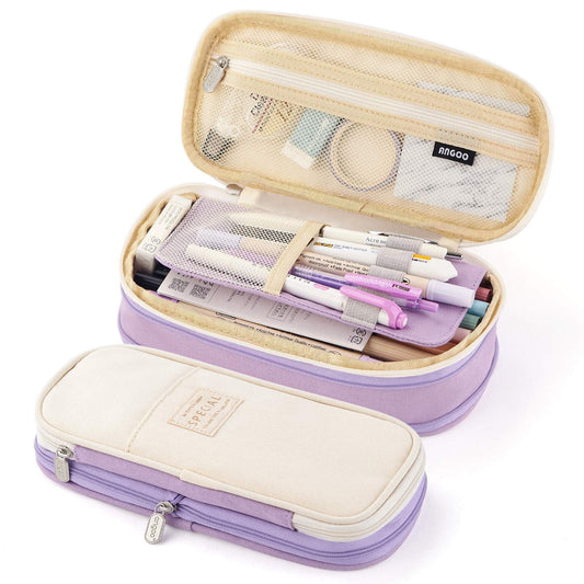 Canvas Big Capacity Pencil Case Organizer