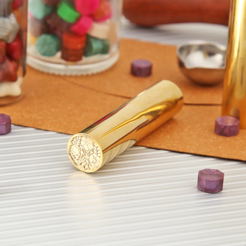 Cylindrical Retro Sealing Wax Brass Custom Supply Stamp Seal Wax Envelope Supply DIY Handmade Hobby Initial Stamp Chapter