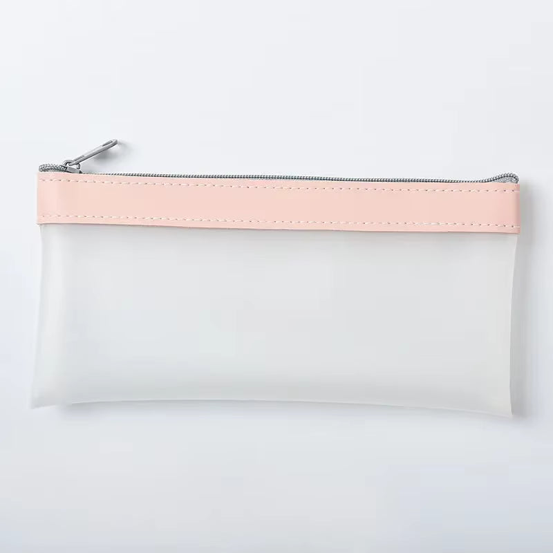 Transparent Frosted Cosmetic Bag Women Makeup Bag Travel Bathing Wash Pouch Toiletries Organizer Student Stationery Storage Bags