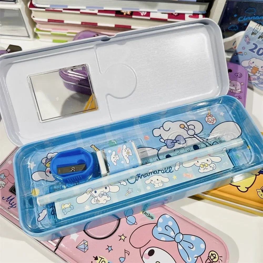 Cartoon Stationery Pen Box Melody Kuromi Hello Kitty Cinnamoroll Pochacco Pencil Box Kids Stationery Pencil Box Wholesale