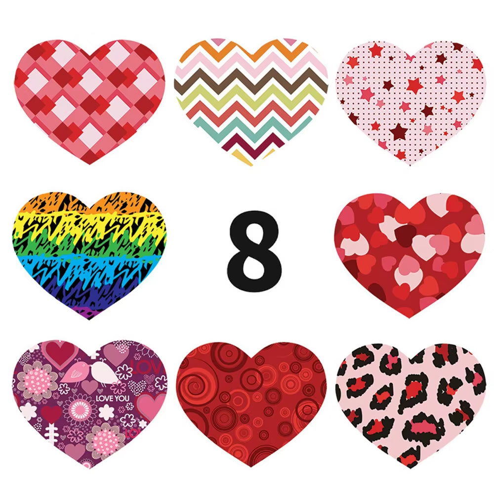 50-500Pcs Heart Shaped Label Sticker Scrapbooking Gift Packaging Seal Birthday Party Wedding Supply Stationery Sticker 1Inch