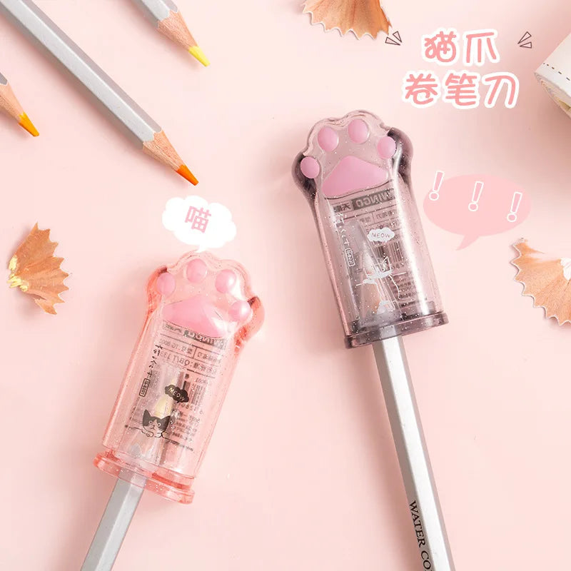 Kawaii Cat Paw Shaped Pencil Sharpener Stationery Kids Gift Cute School Supplies Korean Stationery