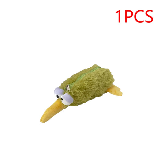 Kiwi Bird Pencil Case Bird Shaped Pencil Case Holds 20 Pens Pen Storage Bag Large Capacity Animal Pencilbag School Supplies