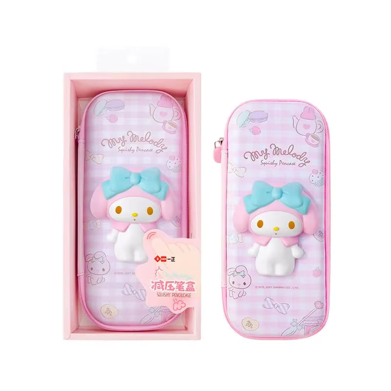3D Decompression Sanrio Series Kuromi Stationery Set Cute Cartoon Pencil Case Large Capacity Student Supplies Stress Reliving