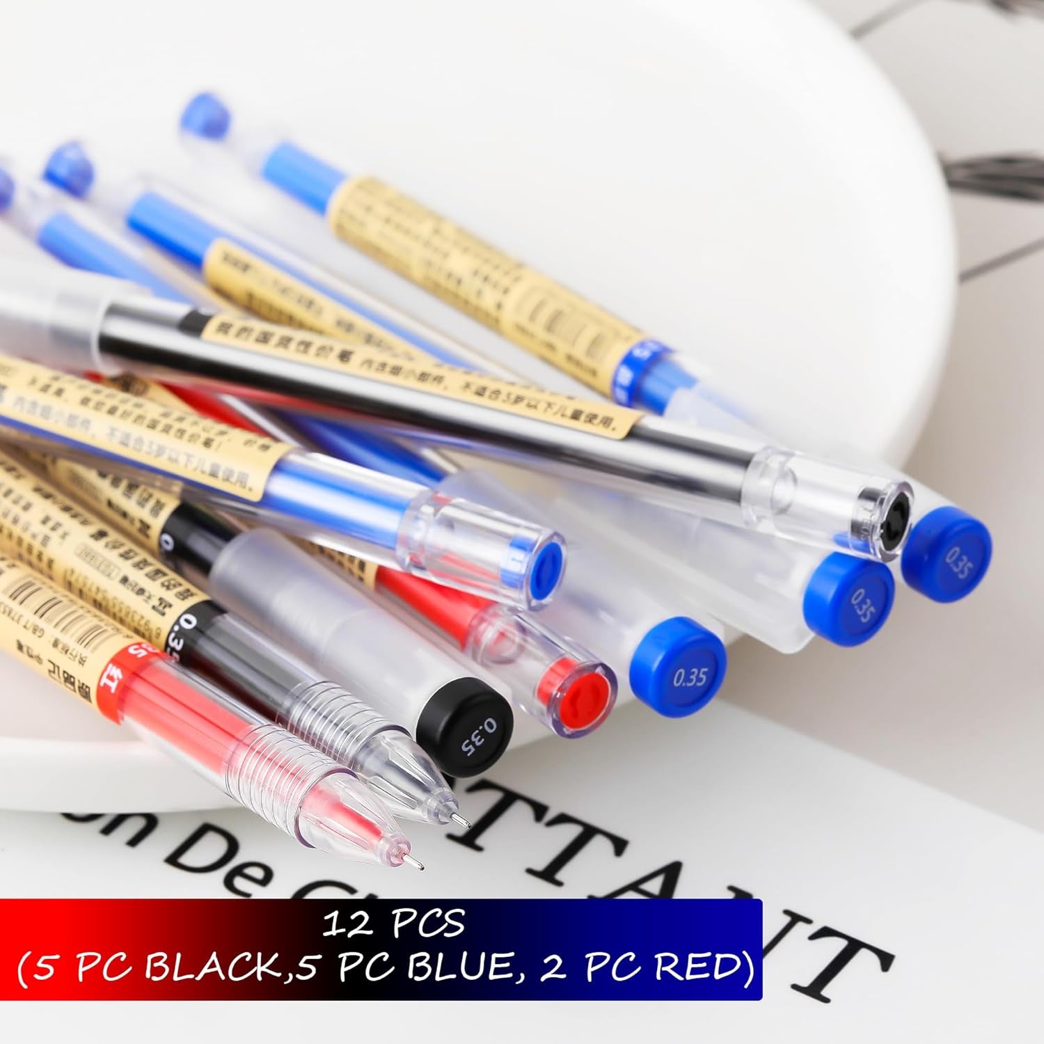 RIANCY Japanese Pens Gel Pens Ballpoint Liquid Ink Rollerball Black Gel Ink Pens