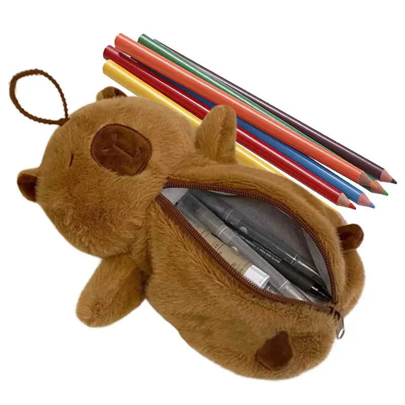 Cute Stationery Pencilcase Capybara Pen Case Soft School Supplies Plush Pencil Case Cute Student Stationery Storage Bag