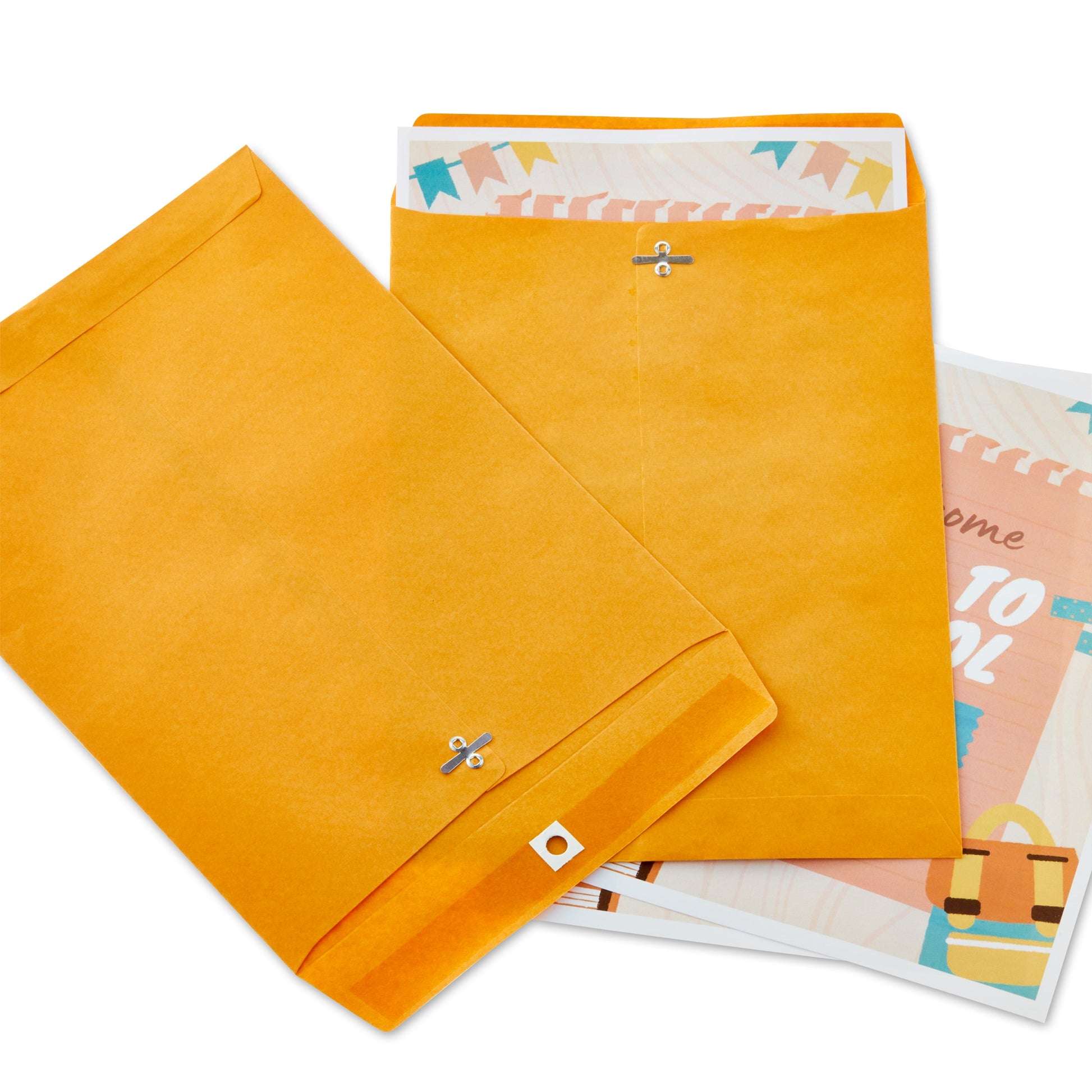 Kraft Clasp Envelopes, 9 in X 12 In, 6 Count