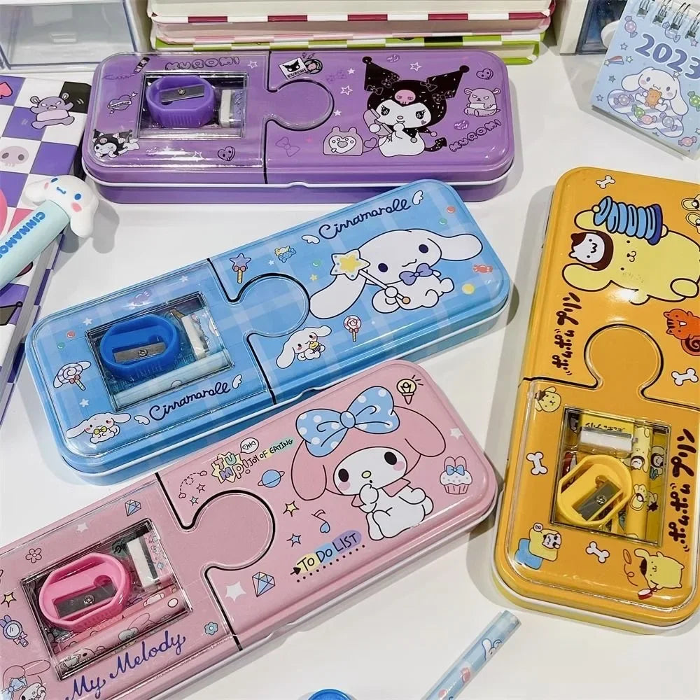Cartoon Stationery Pen Box Melody Kuromi Hello Kitty Cinnamoroll Pochacco Pencil Box Kids Stationery Pencil Box Wholesale