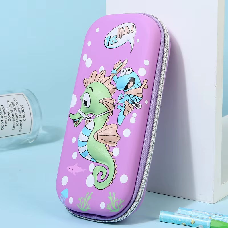 3D Pencil Case Cute Stationery Box EVA Pencil Box Cartoon Animal Pen Case Girls Pencil Case Children School Supplies Storage Box