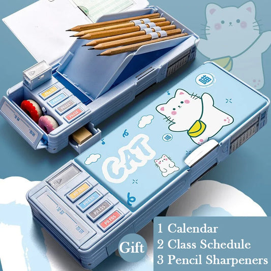 Kawaii Pencil Cases Multifunction Cute Pen Box Back to School Office Supplies for Girl Japanese Korean Storage Bag Stationery