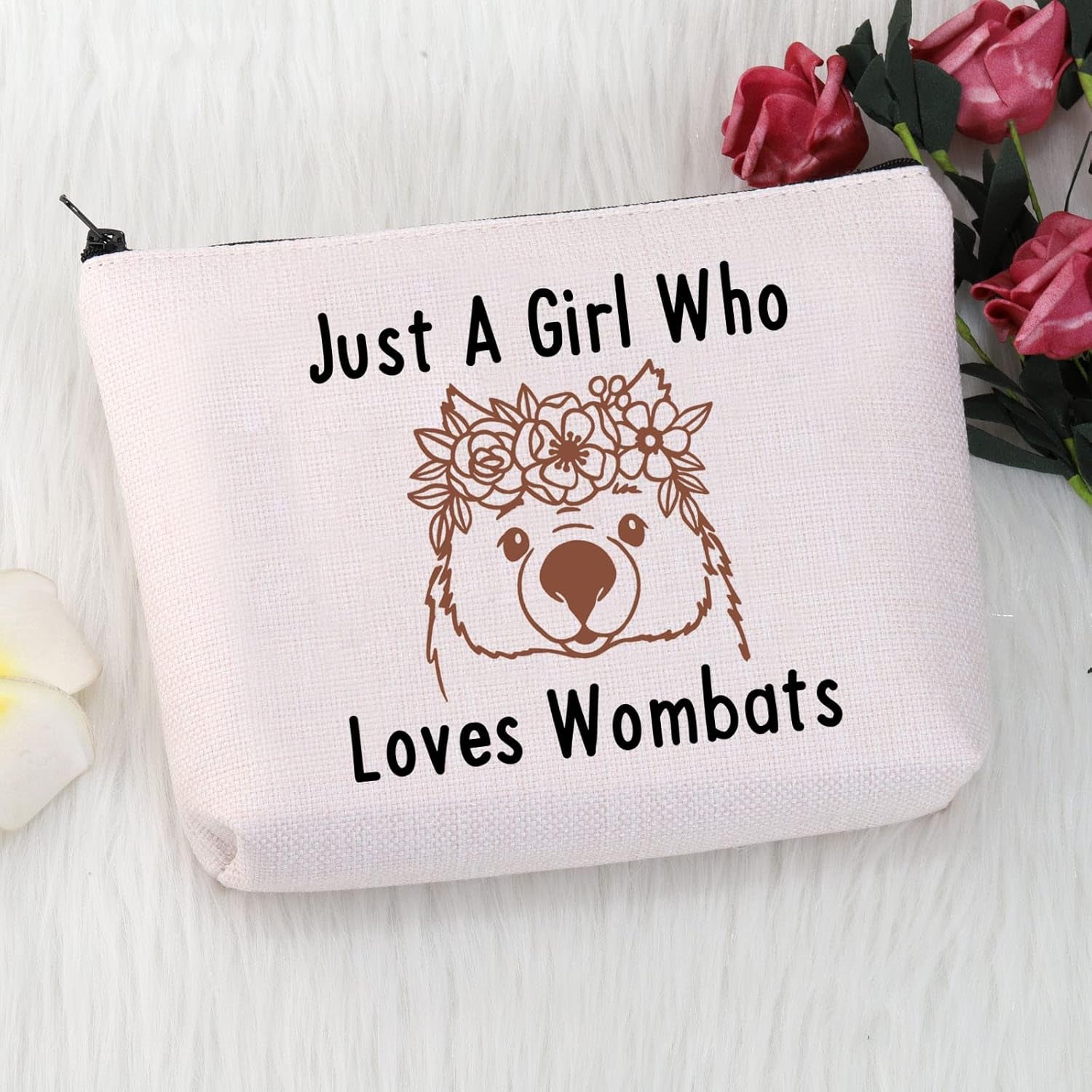 Wombat Lover Gift Wombat Cosmetic Makeup Bag Who Loves Wombats Travel Zipper Pouch Wombat Australian Marsupial Gift (Loves Wombats Bag)