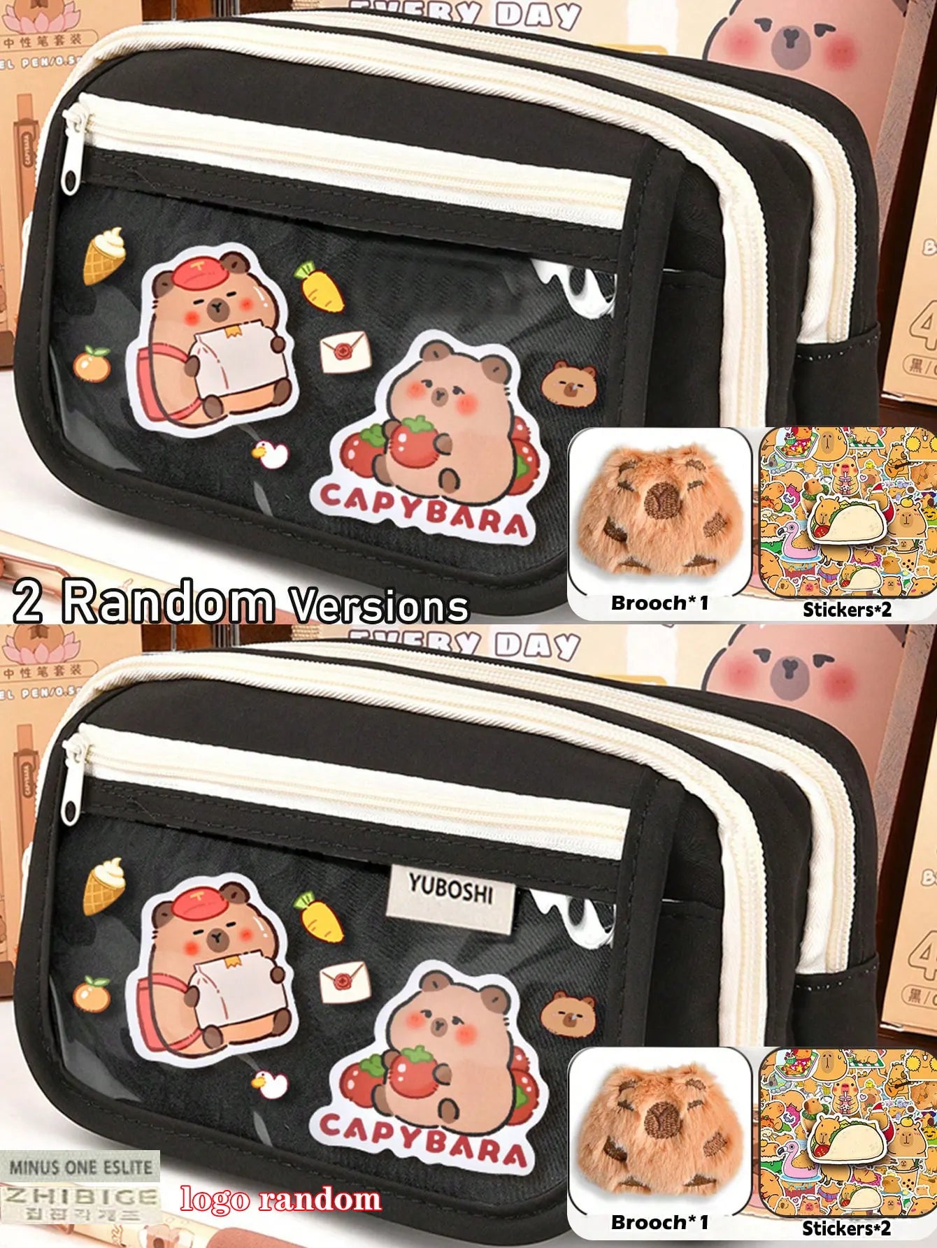 1Pc Large Capacity Pencil Case Flip Cover Stationery Pencil Bag Simple Stationery Storage Bag School Office Supplies Stationery
