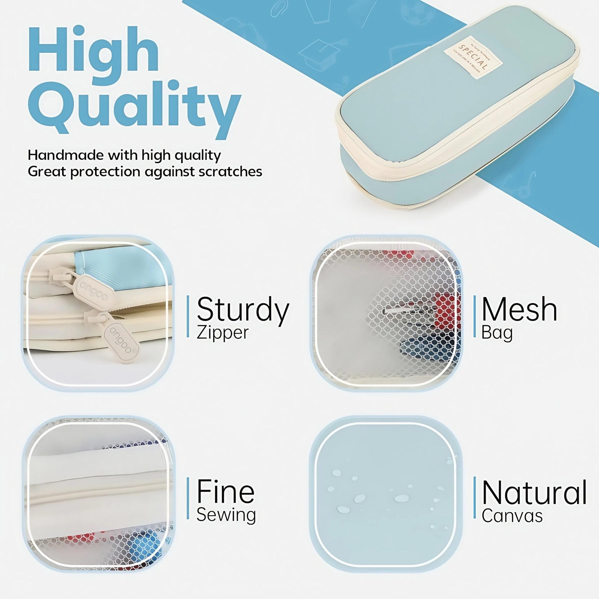 Large Capacity Simple Pencil Case Portable Aesthetic Pencil Bag Office Large Capacity Storage Bag Suitable for School Office