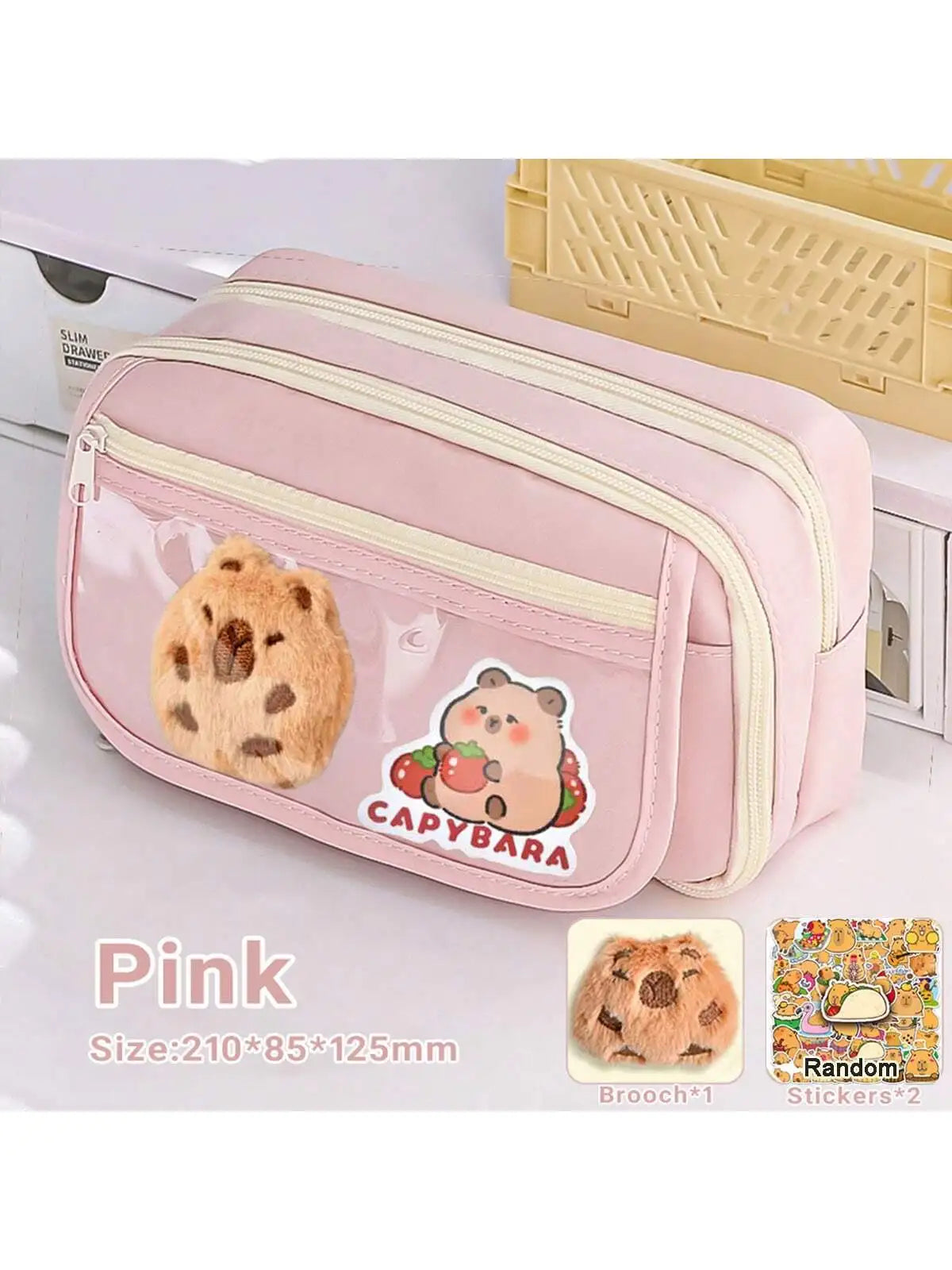 1Pc Large Capacity Pencil Case Flip Cover Stationery Pencil Bag Simple Stationery Storage Bag School Office Supplies Stationery