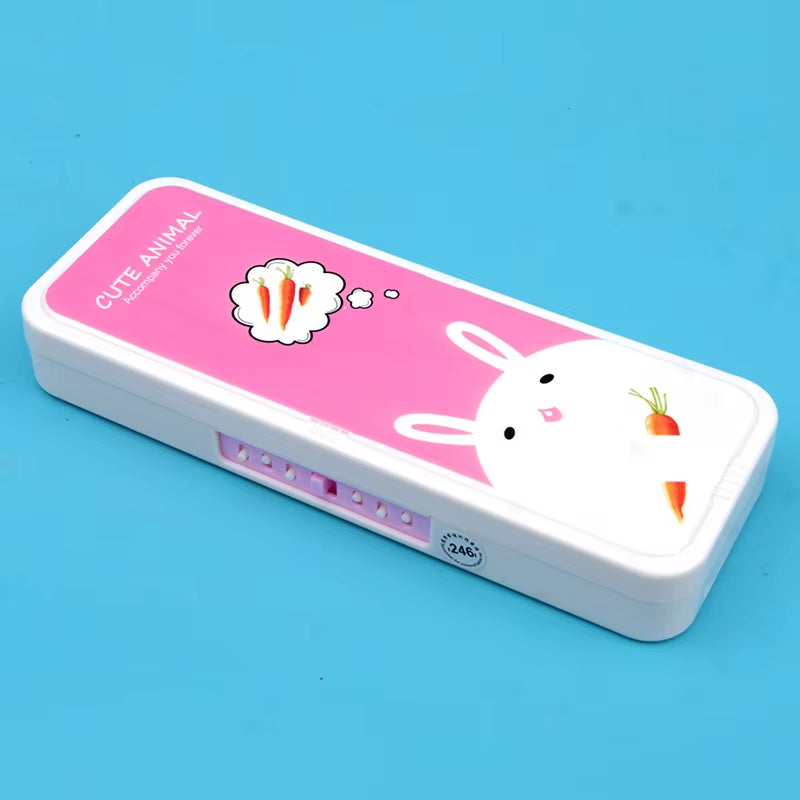 Password Lock Pencil Case Cartoon Animals Plastic Stationery Box School Pencil Cases for Children Pen Case Student Pen Box Gifts