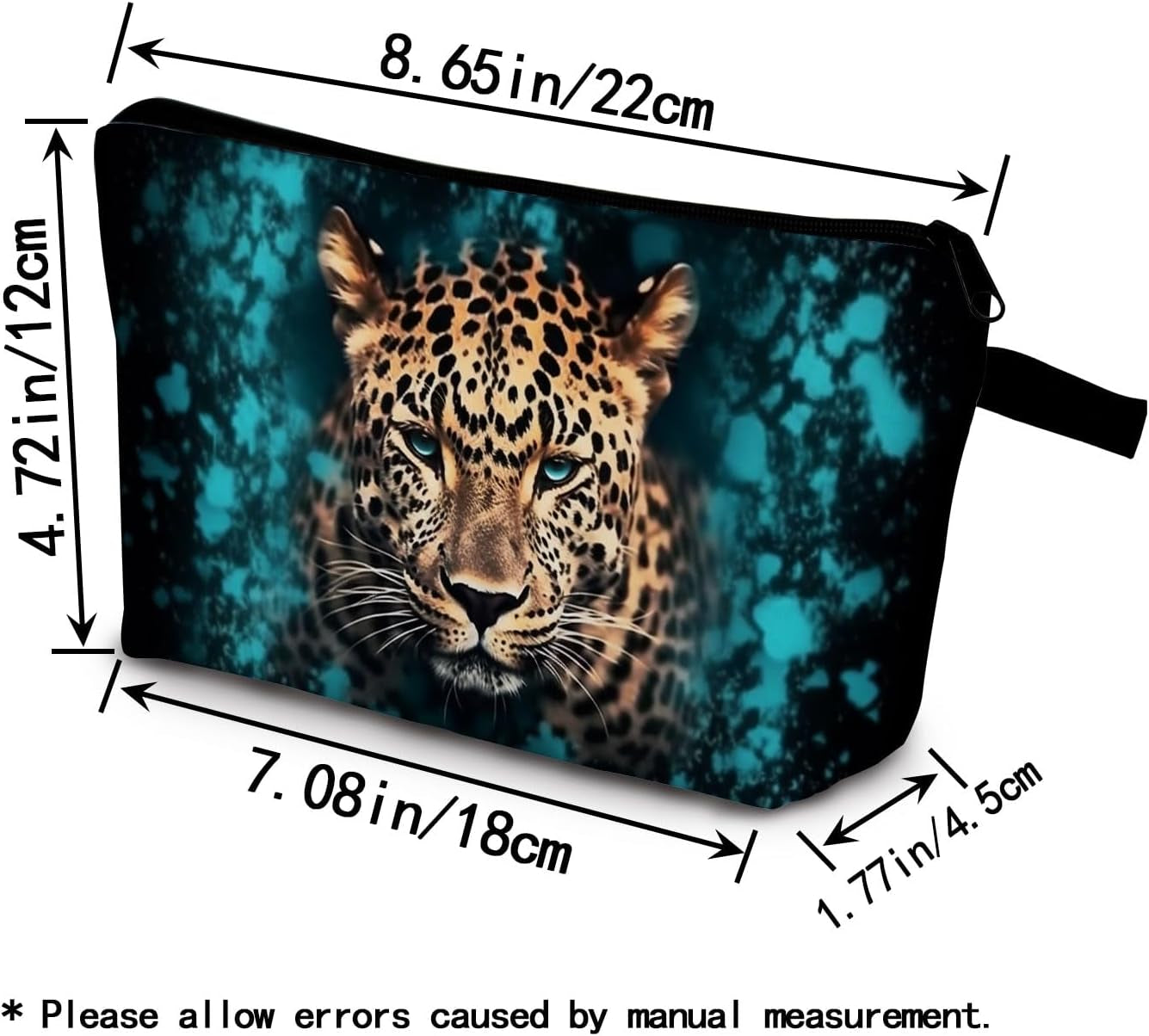 Leopard Present Cheetah Makeup Bag Cute Small Organizer Bag with Zipper Calaite Leopard Print Cosmetic Bag Birthday Presents for Cheetah Lovers Women Sisters Friends