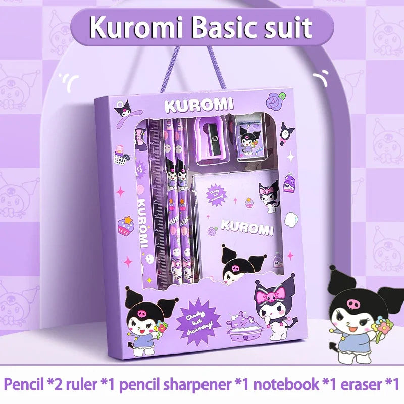 Kuromi Stationery Set Cartoon Gift Box Creative Learning Stationery Pencil Eraser Set Children Term Begins Birthday Toys