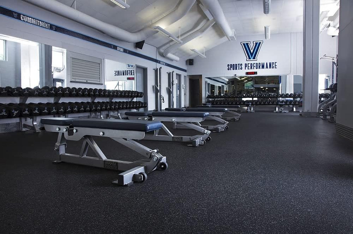 3/8In (9Mm) Thick 10% Grey 4' X 12' Heavy Duty Rubber Rolls, Protective Exercise Mats, Home Gym Rubber Flooring