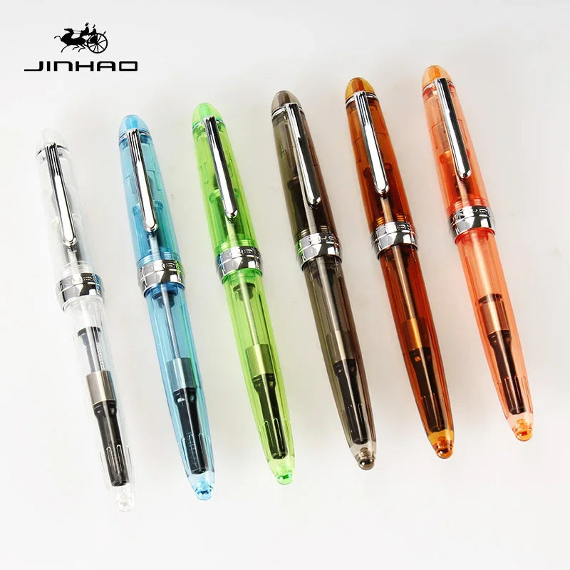 1Piece JINHAO 992 Silver Clip Fountain Pen 12 Colors for Choose 0.5Mm High Quality Ink Pens School and Office Writing Stationery