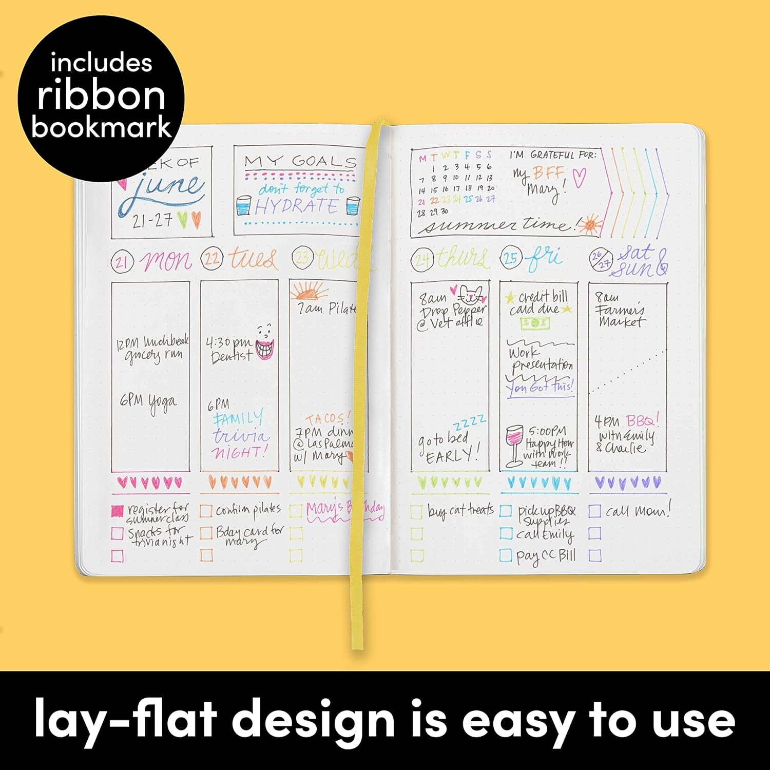 Dotted Journal Notebooks, 3 Pack, (Yellow), 160 Pages, Medium 5.7 Inches X 8 Inches - 100 GSM Thick Paper, Hardcover