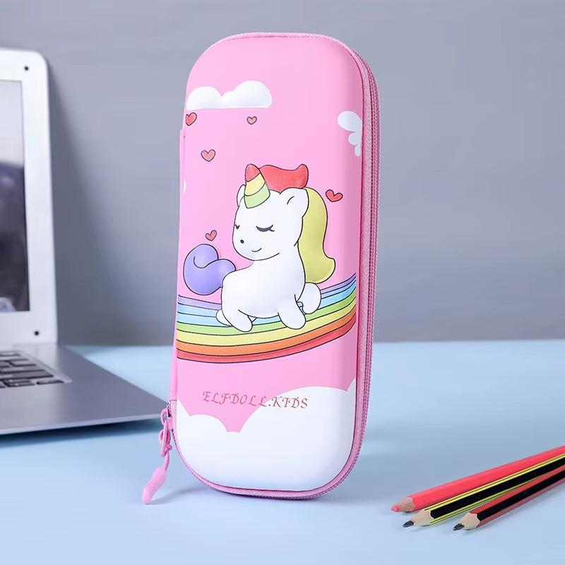 3D Pencil Case Cute Stationery Box EVA Pencil Box Cartoon Animal Pen Case Girls Pencil Case Children School Supplies Storage Box