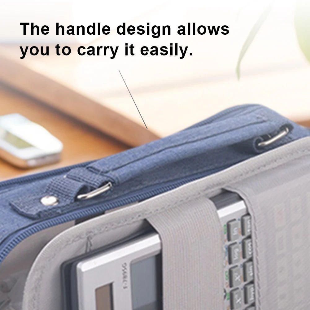 Pencil Bag Multifunctional Pencil Pouch with Handle Travel Simple Stationery Bag with Compartment Art Tool & Sketch Storage Box