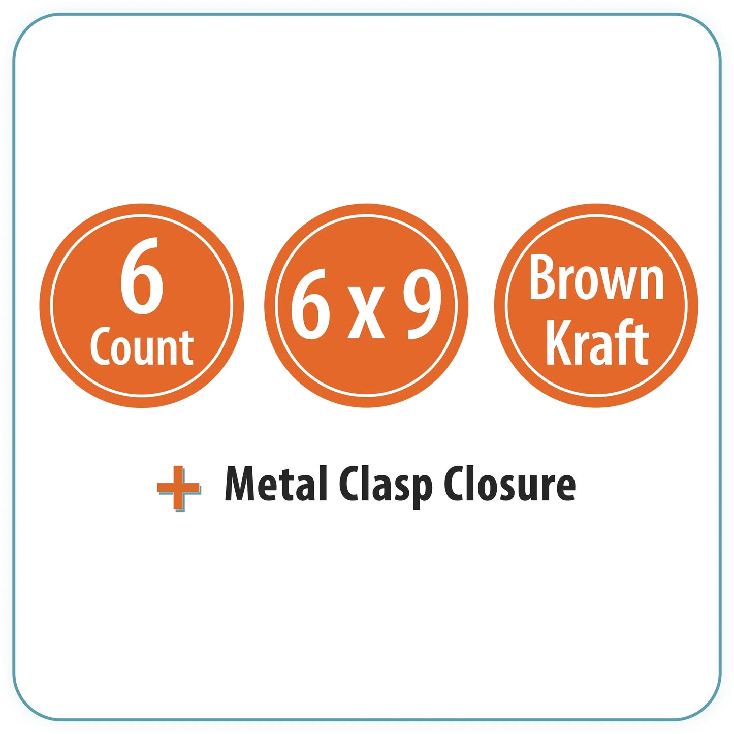 (6 Pack)  Kraft Clasp Envelopes, 6 in X 9 In, 6 Count