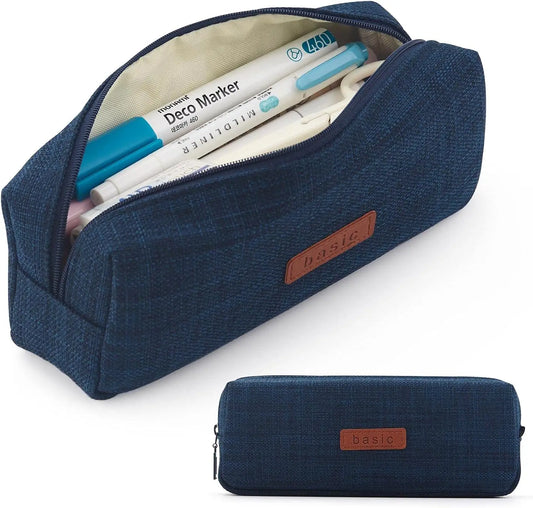 Canvas Pencil Case Student Pouch Coin Cosmetic Bag Office Stationery Organizer for Teen Girl Boy School Supplies